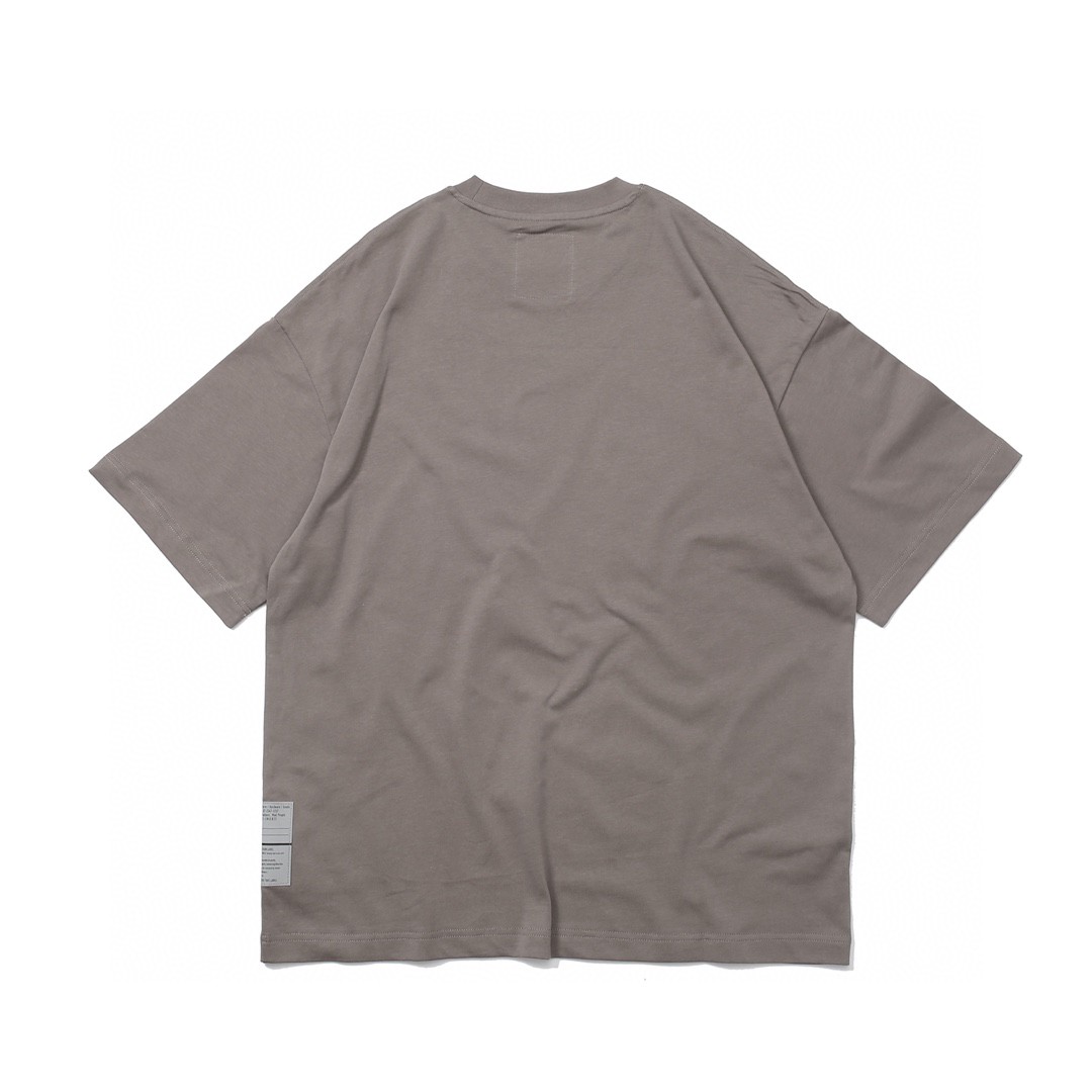77#MADNESS 纯色贴标T恤 短袖 男女同款 卡其灰 