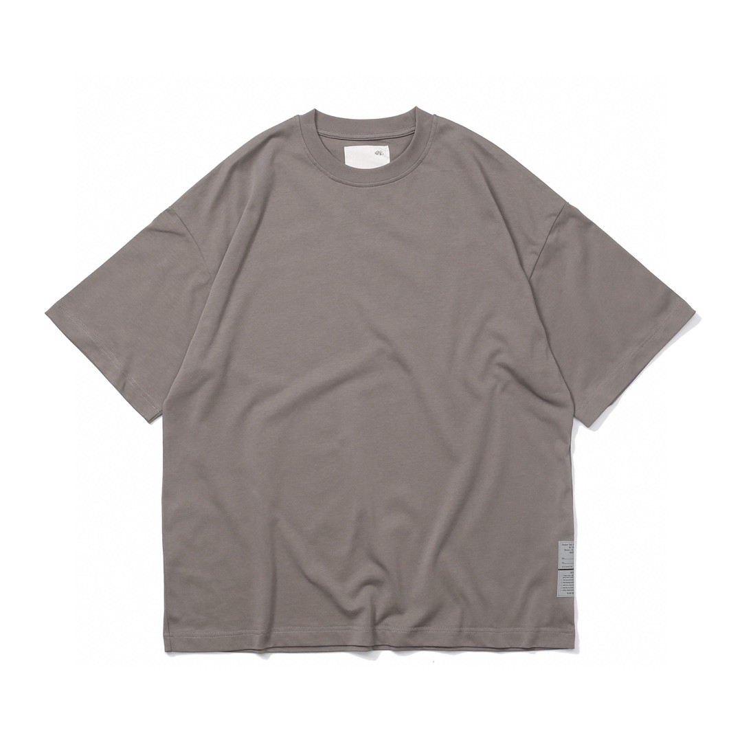 77#MADNESS 纯色贴标T恤 短袖 男女同款 卡其灰 