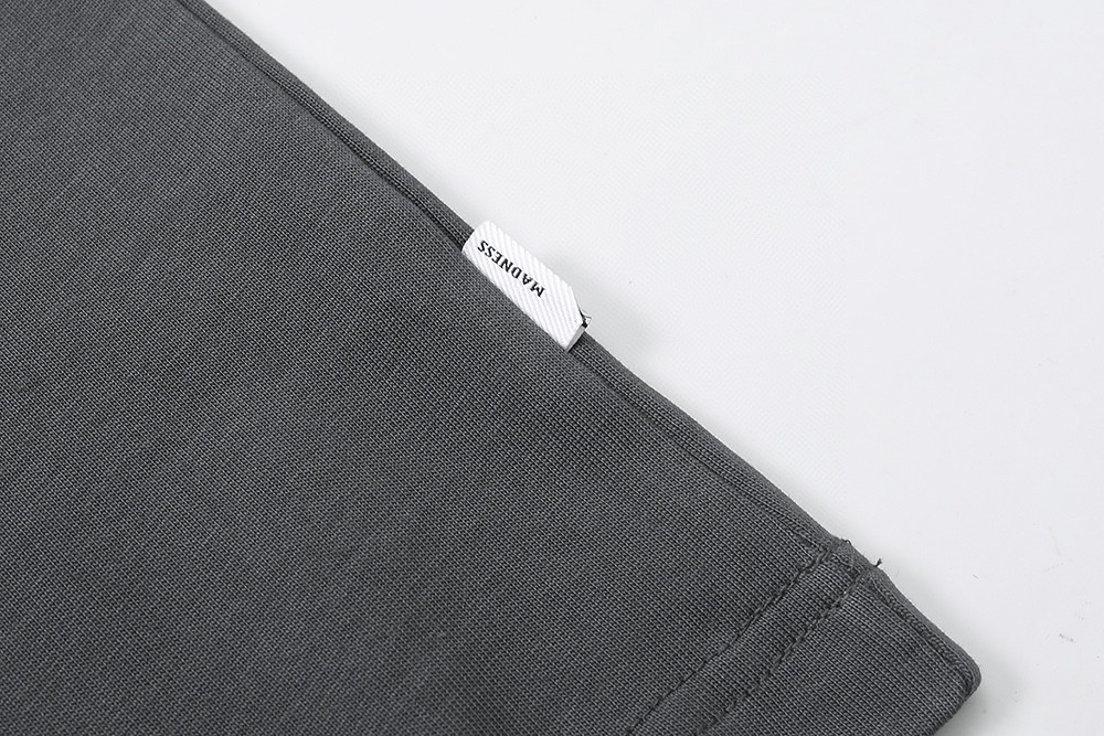 75#MADNESS 胸前字母logo印花T恤 短袖 男女同款 灰色