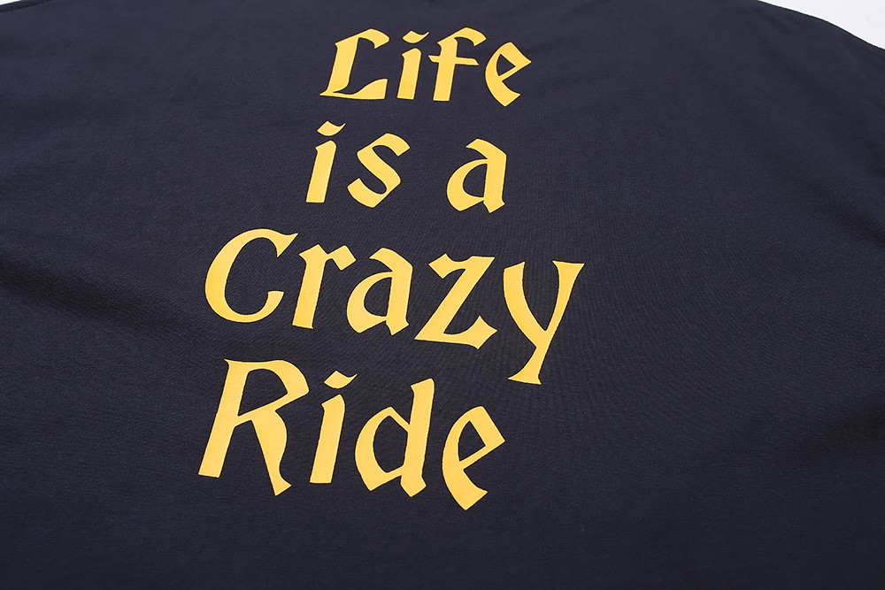 74#MADNESS 机车字母logo印花T恤 短袖 男女同款 蓝色 绿色