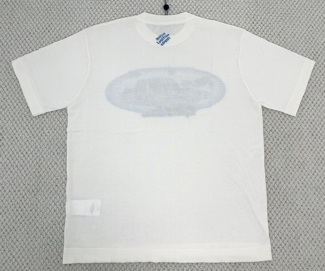 LOUIS VUITTON 路易威登 毛织风景字母logo印花圆领短袖 T恤 白色 1AFXK4