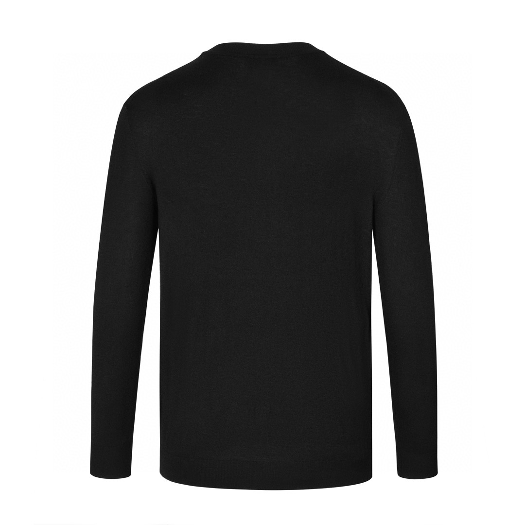 PRADA 普拉达 纯色刺绣字母logo薄款毛衣 长袖 黑色