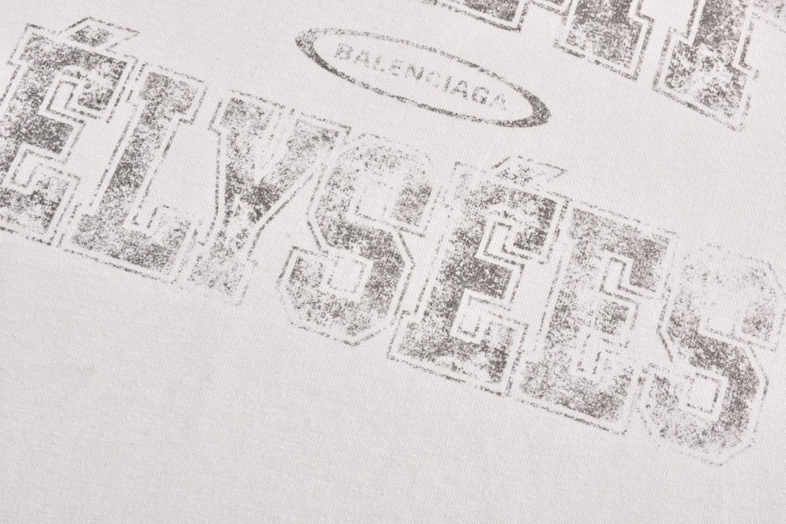 Balenciaga 巴黎世家 做旧模糊字母logo印花短袖 T恤 夏季 白色 787349TRVN19016