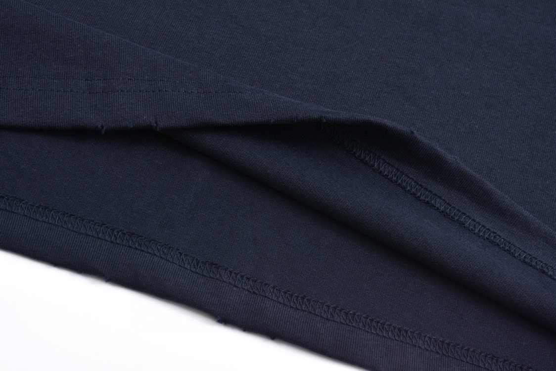 Balenciaga 巴黎世家 剪刀Saint字母logo印花短袖 T恤 夏季 深蓝色 809122TRVP18065