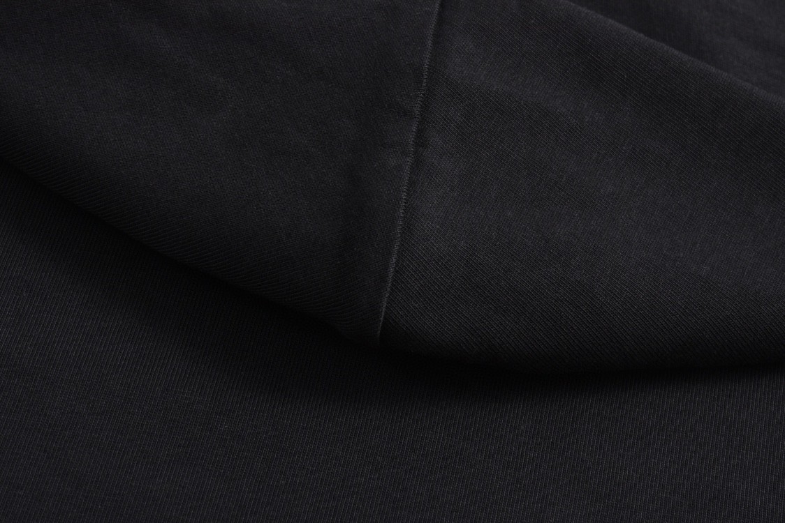 Balenciaga 巴黎世家 连帽假两件字母logo刺绣短袖 T恤 夏季 黑色