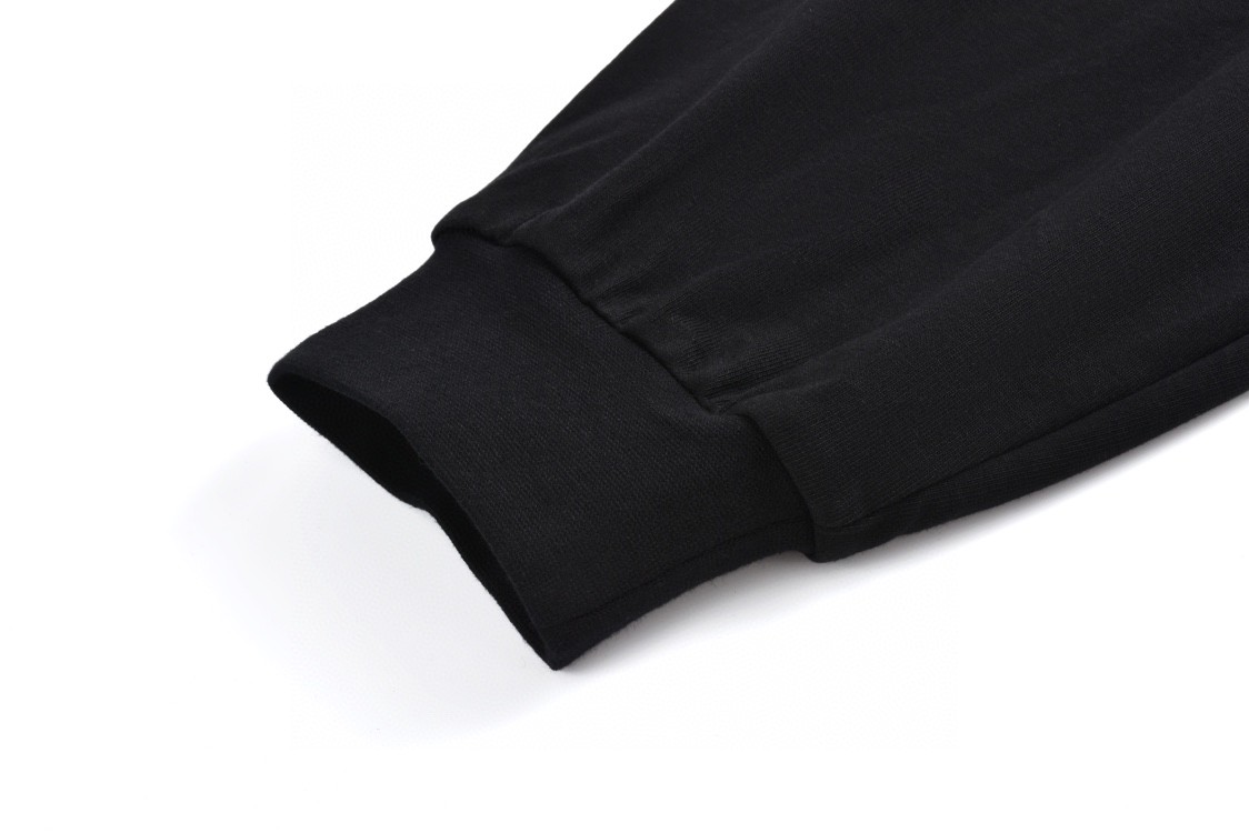 Balenciaga 巴黎世家 连帽假两件字母logo刺绣短袖 T恤 夏季 黑色