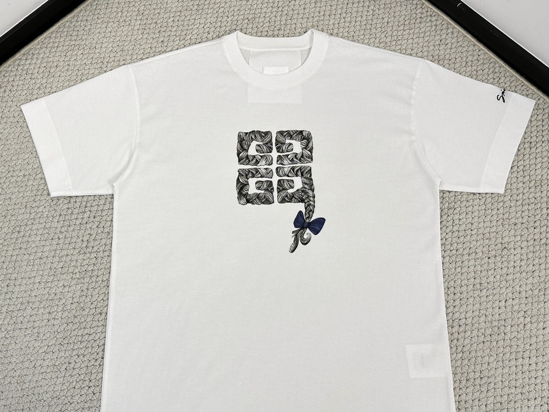 Givenchy 纪梵希 logo编织印花 T恤 短袖 套头 夏款 白色