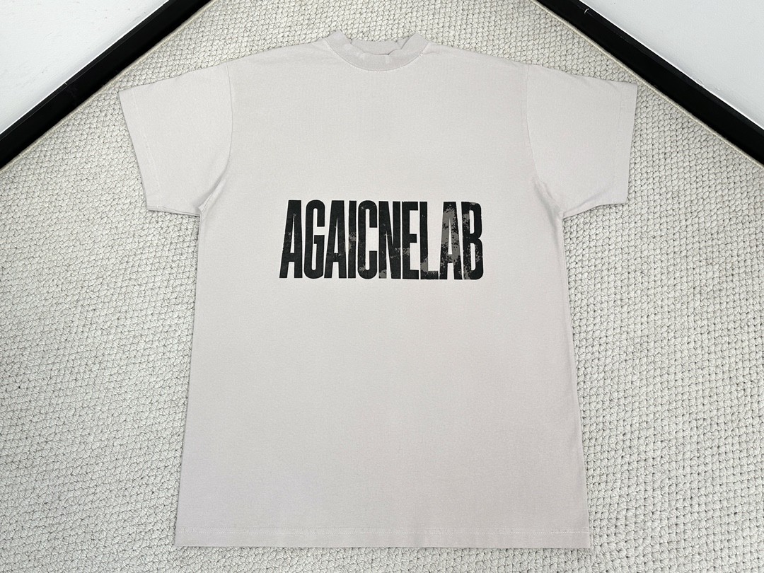 Balenciaga 巴黎世家 做旧破洞字母logo印花短袖 T恤 夏季 白色 