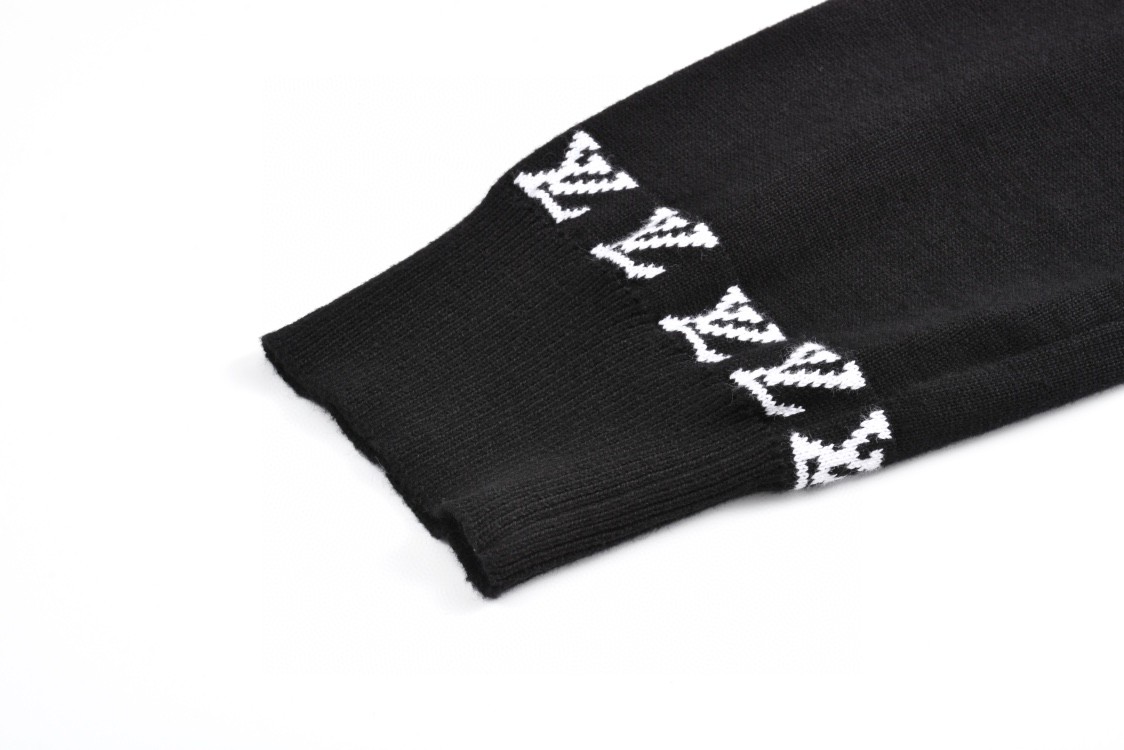 LOUIS VUITTON 路易威登 徽标字母logo圆领毛衣 长袖 黑色 1AFJHF