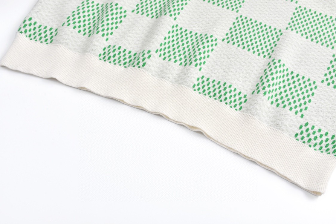 LOUIS VUITTON 路易威登 棋盘格字母logo圆领毛衣 长袖 绿色 1AFJHF