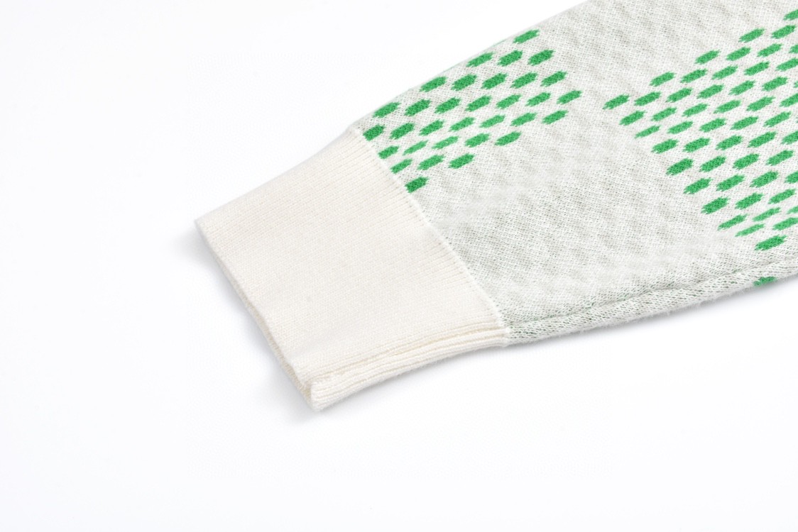 LOUIS VUITTON 路易威登 棋盘格字母logo圆领毛衣 长袖 绿色 1AFJHF