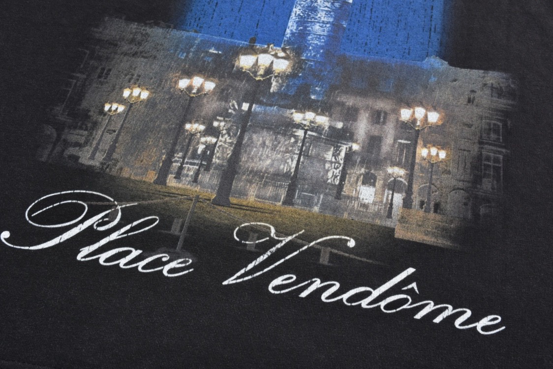 Balenciaga 巴黎世家 灯塔字母logo印花短袖 T恤 夏季 黑色 787349TRVP71041