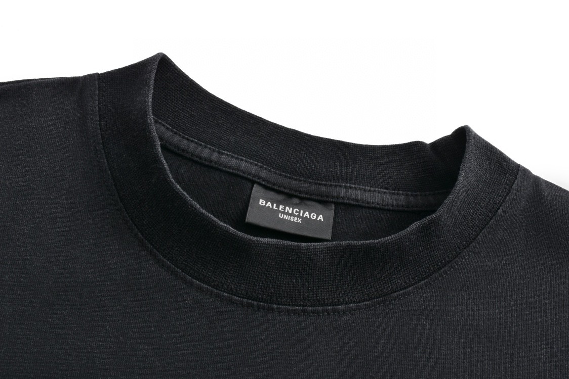 Balenciaga 巴黎世家 灯塔字母logo印花短袖 T恤 夏季 黑色 787349TRVP71041