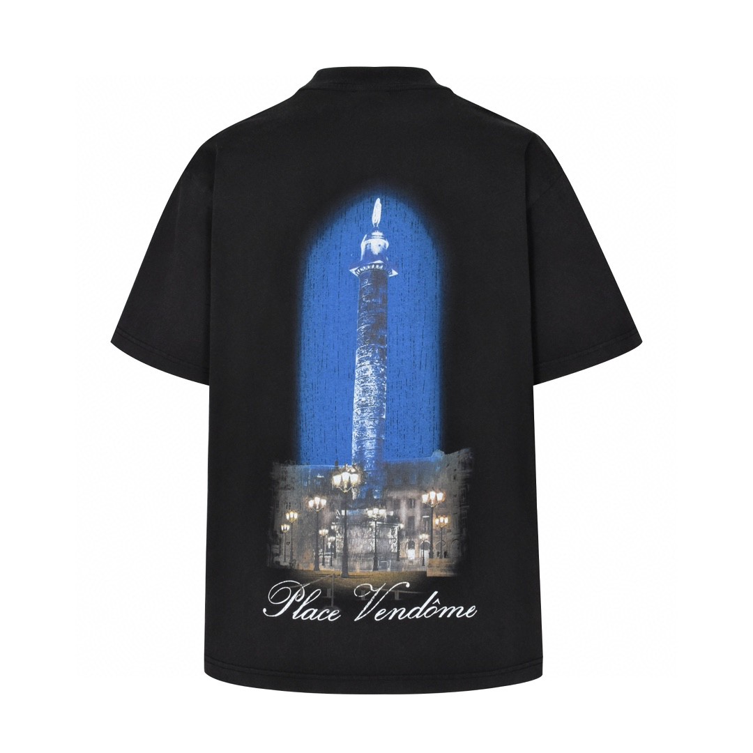 Balenciaga 巴黎世家 灯塔字母logo印花短袖 T恤 夏季 黑色 787349TRVP71041