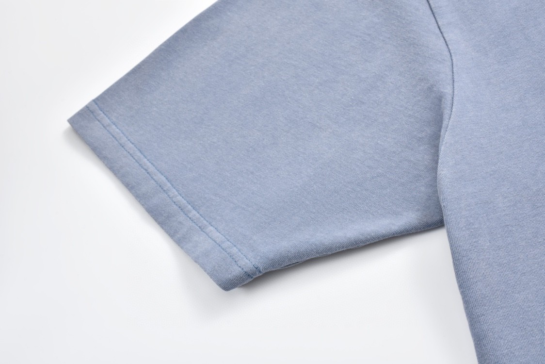 Balenciaga 巴黎世家 巴黎铁塔字母logo印花短袖 T恤 夏季 水洗蓝