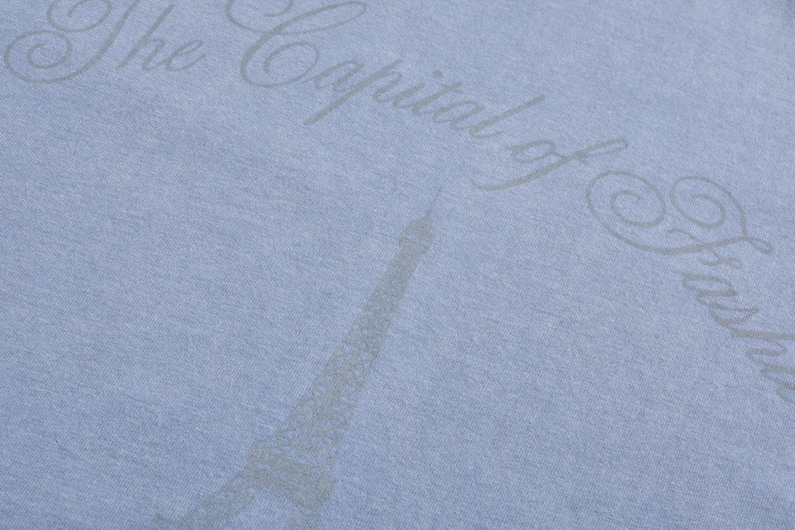 Balenciaga 巴黎世家 巴黎铁塔字母logo印花短袖 T恤 夏季 水洗蓝