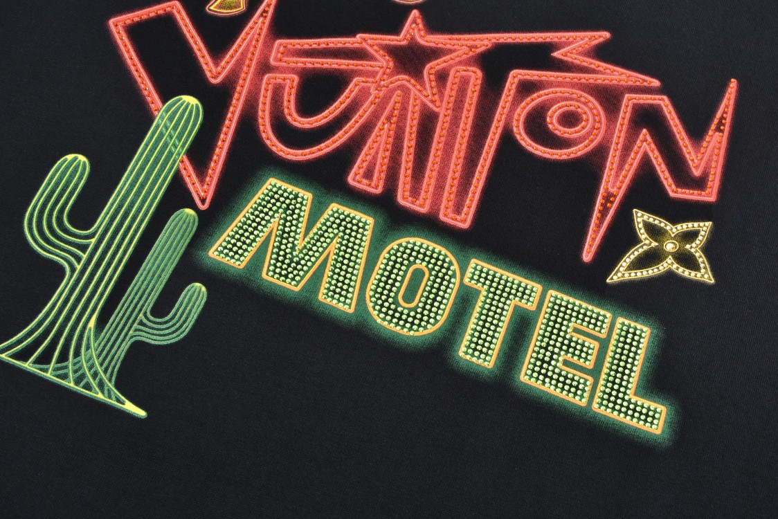 LOUIS VUITTON 路易威登 西部牛仔风仙人掌印花圆领短袖 T恤 黑色 