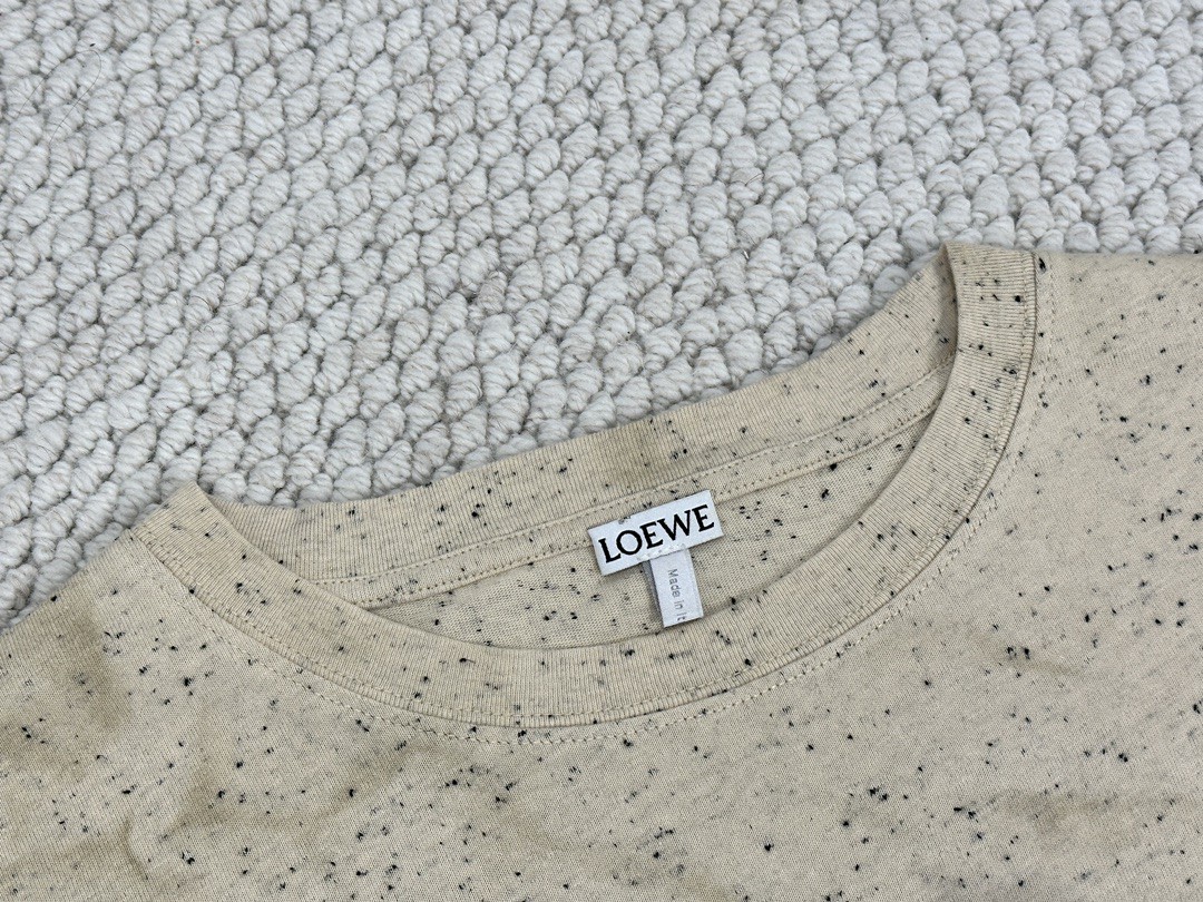 Loewe 罗意威 字母Logo印花圆领 短袖 T恤 夏季 燕麦色 H526Y22XBE-2870