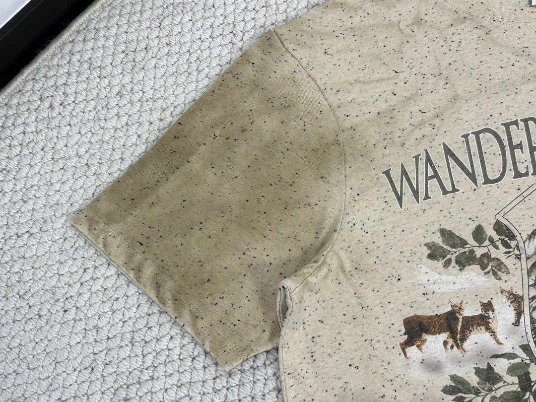 Loewe 罗意威 字母Logo印花圆领 短袖 T恤 夏季 燕麦色 H526Y22XBE-2870