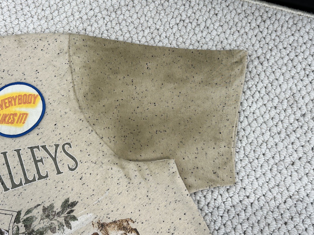 Loewe 罗意威 字母Logo印花圆领 短袖 T恤 夏季 燕麦色 H526Y22XBE-2870