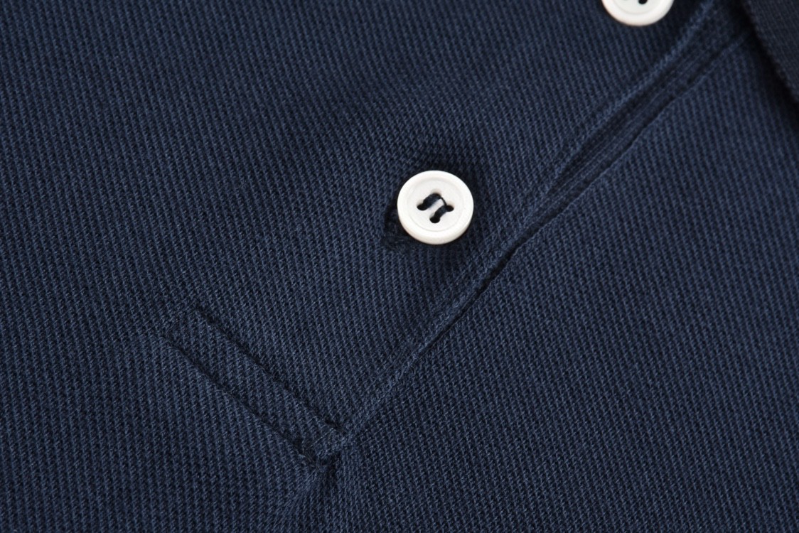 MIU MIU 缪缪 小字母刺绣Polo衫 长袖 蓝色 