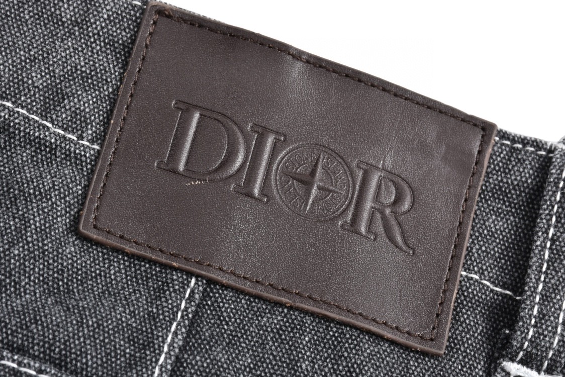 DIOR 迪奥 STONE ISLAND 石头岛联名 贴皮口袋牛仔裤 长裤 裤子 灰色 493D184A385X-C887