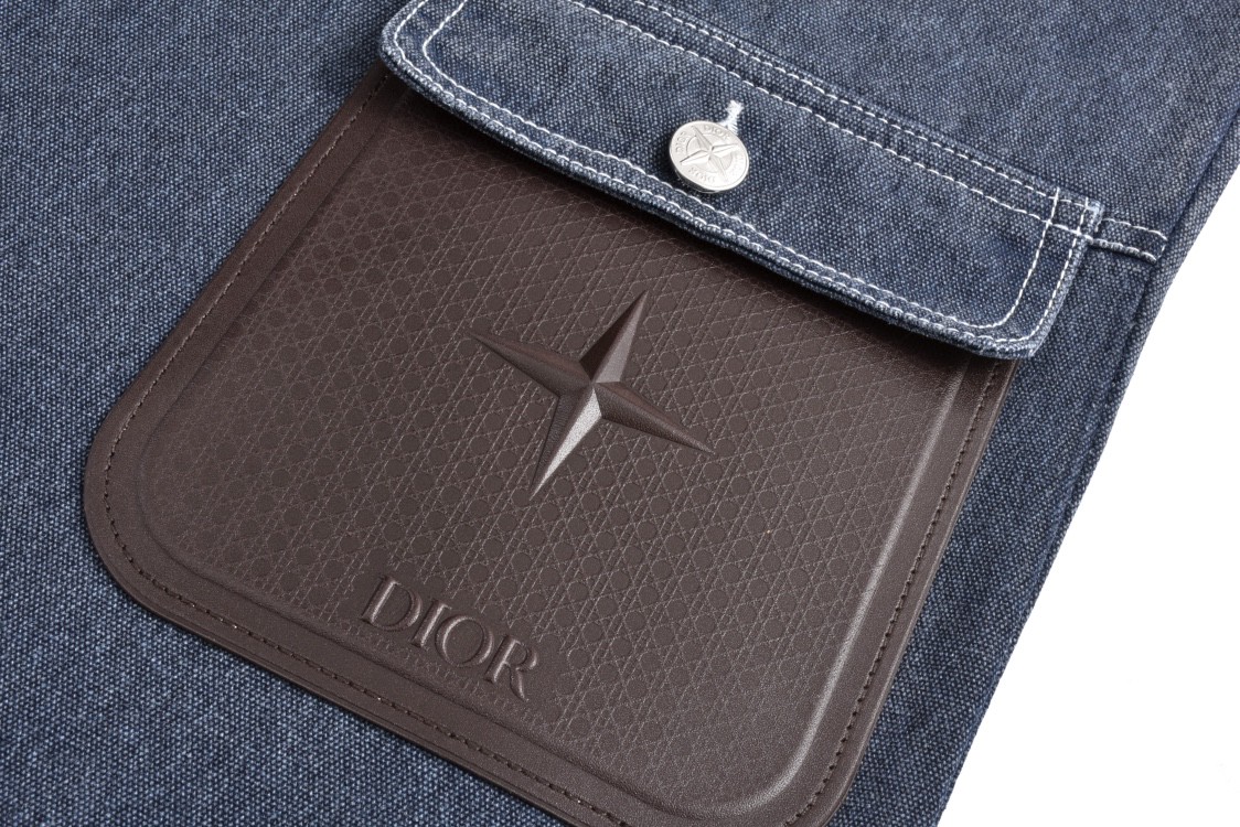 DIOR 迪奥 STONE ISLAND 石头岛联名 贴皮口袋牛仔裤 长裤 裤子 蓝灰色 493D184A385X-C887