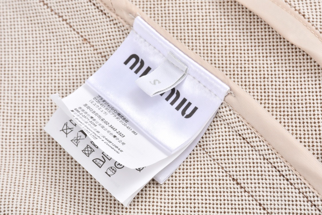 MIU MIU 缪缪 拼色字母刺绣拉链夹克 长袖 外套 米色 ML1042-14Z3-F0A5T-S-OOO