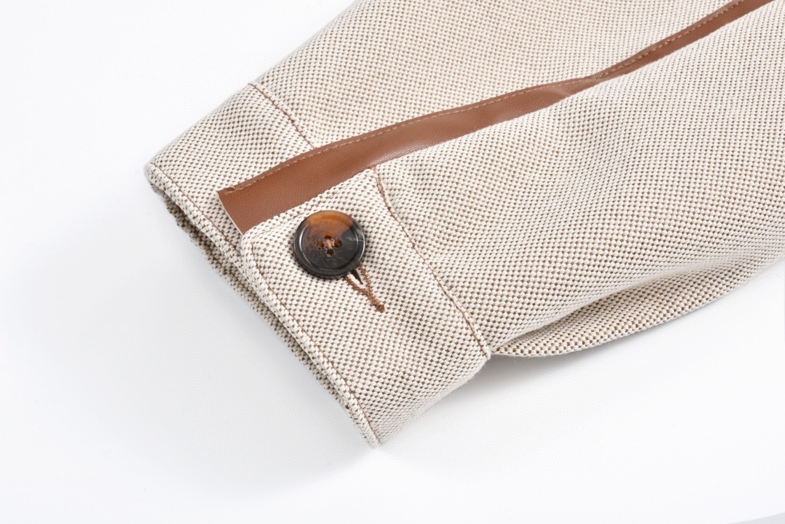 MIU MIU 缪缪 拼色字母刺绣拉链夹克 长袖 外套 米色 ML1042-14Z3-F0A5T-S-OOO