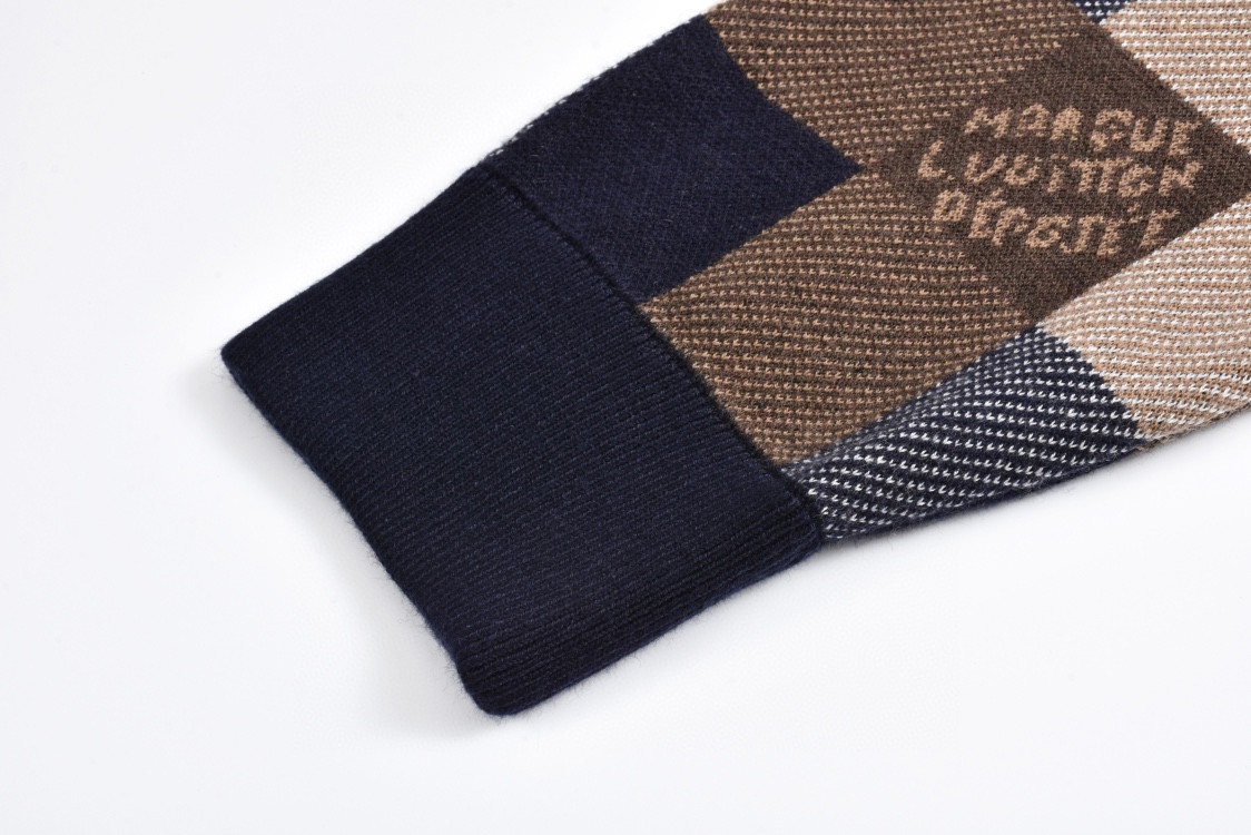 LOUIS VUITTON 路易威登 格子马赛克字母logo连帽卫衣 毛衣 外套 长袖 1AFXJT