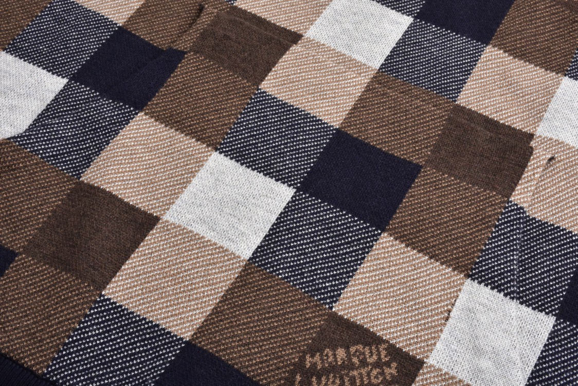 LOUIS VUITTON 路易威登 格子马赛克字母logo连帽卫衣 毛衣 外套 长袖 1AFXJT