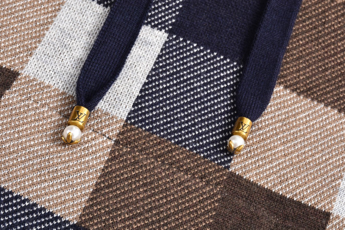 LOUIS VUITTON 路易威登 格子马赛克字母logo连帽卫衣 毛衣 外套 长袖 1AFXJT