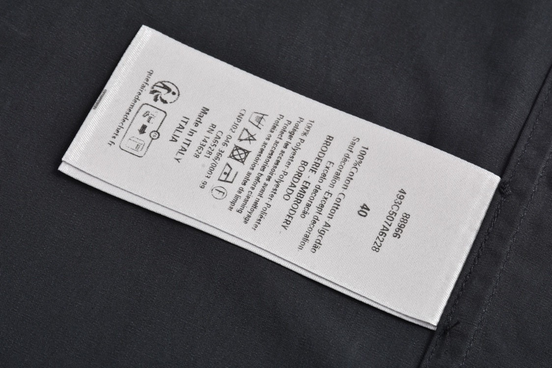 DIOR 迪奥 纯色多口袋束腰工装衬衫 外套 长袖 黑灰色 493C507A6228-C989