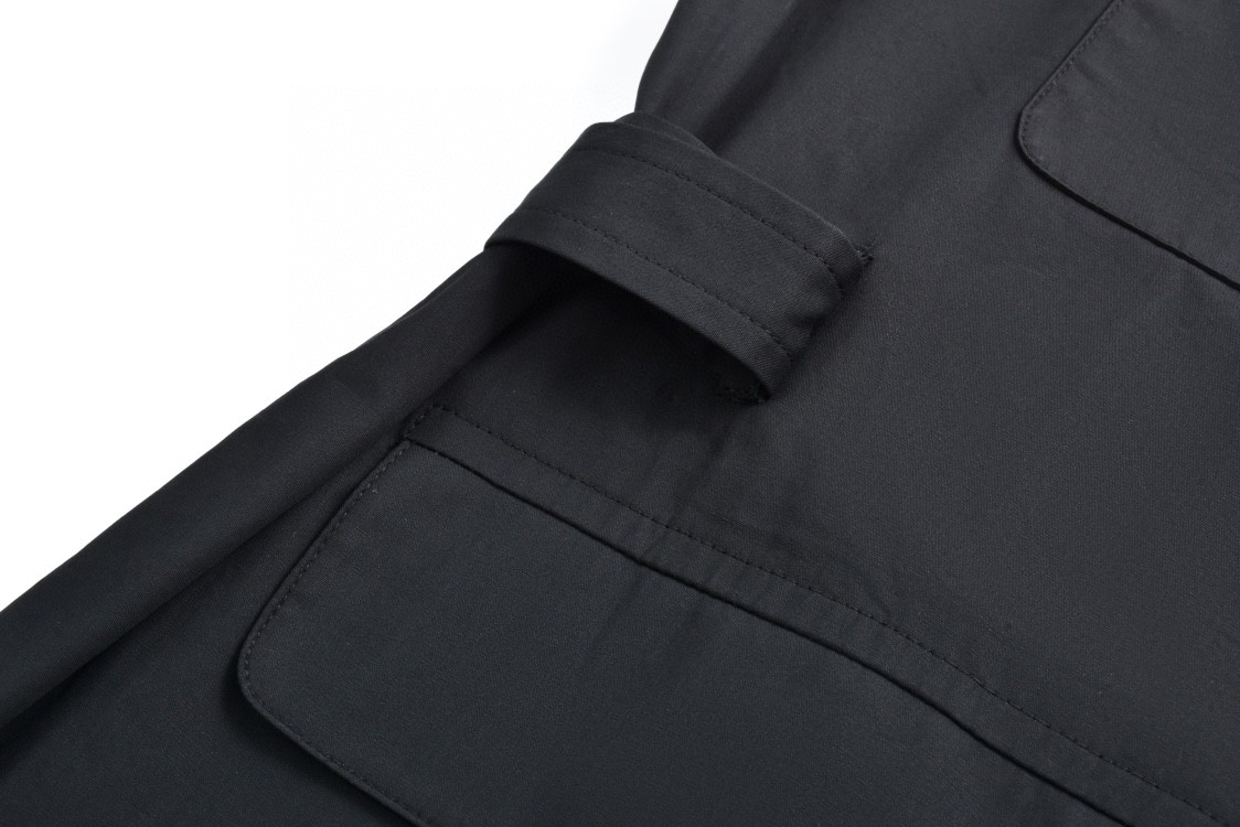 DIOR 迪奥 纯色多口袋束腰工装衬衫 外套 长袖 黑灰色 493C507A6228-C989