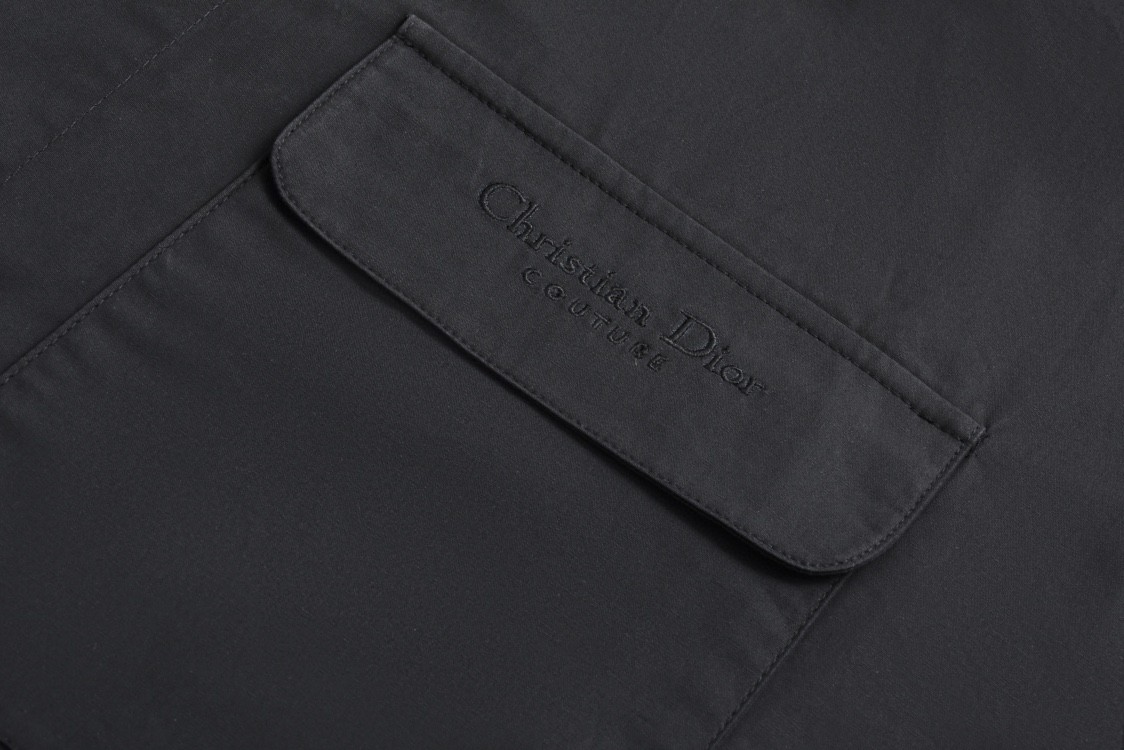 DIOR 迪奥 纯色多口袋束腰工装衬衫 外套 长袖 黑灰色 493C507A6228-C989