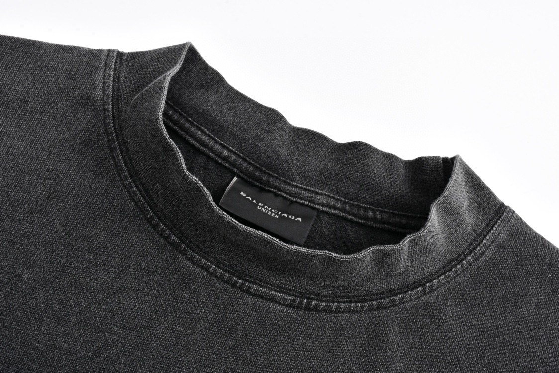 Balenciaga 巴黎世家 夜景字母logo印花短袖 T恤 夏季 黑色 787349TRVO11041