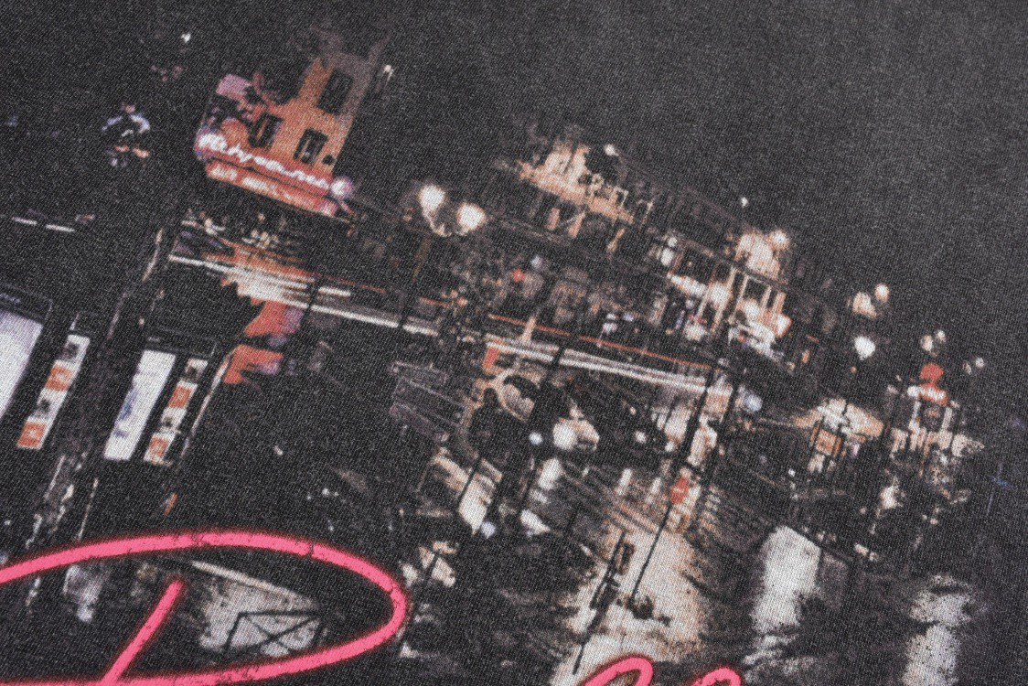 Balenciaga 巴黎世家 夜景字母logo印花短袖 T恤 夏季 黑色 787349TRVO11041