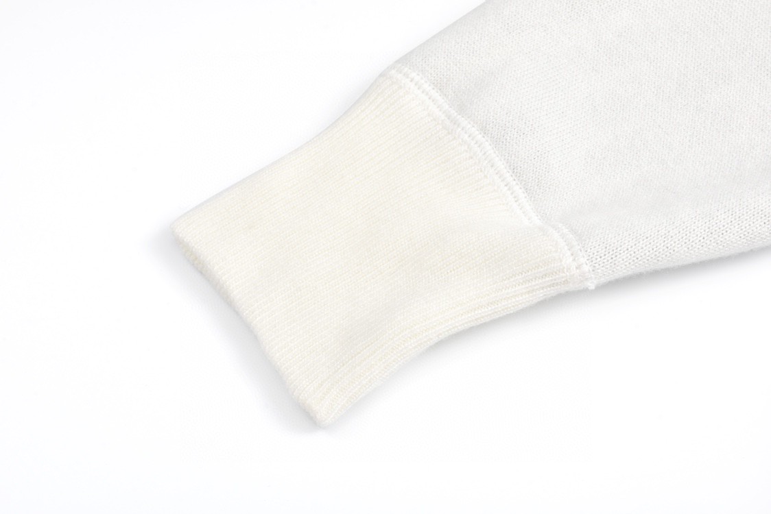 LOUIS VUITTON 路易威登 内衬满印羊绒针织连帽卫衣 长袖 秋冬款 白色 113M221AT225-C088