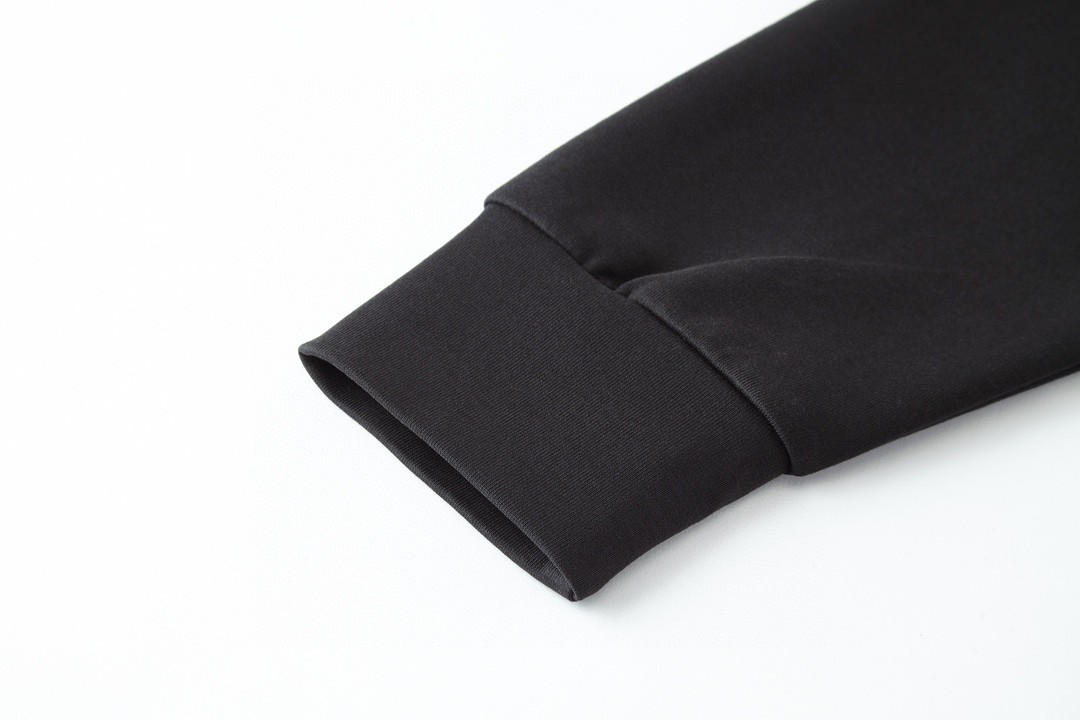 PRADA 普拉达 纯色尼龙拼接口袋卫衣 圆领 长袖 黑色 UJL35B-11JE-F0806-S-OOO