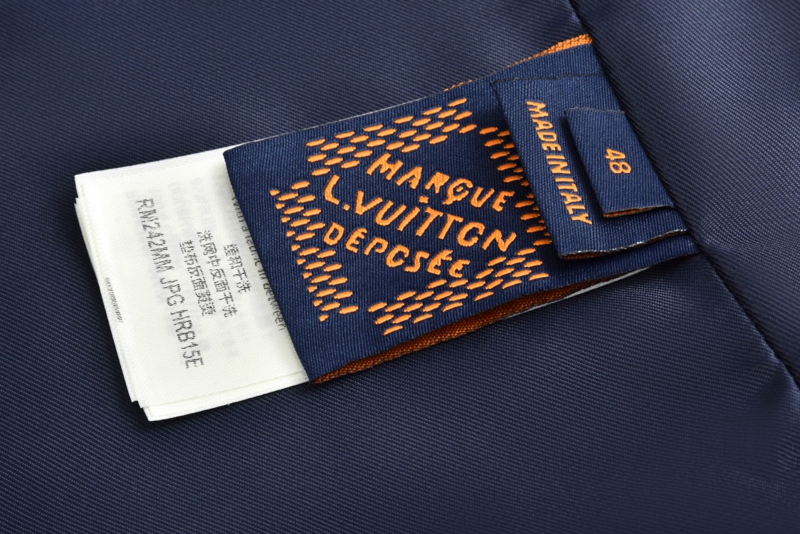 LOUIS VUITTON 路易威登 字母绣花棒球服外套 夹克 长袖 秋冬款 海军蓝 1AFQBK