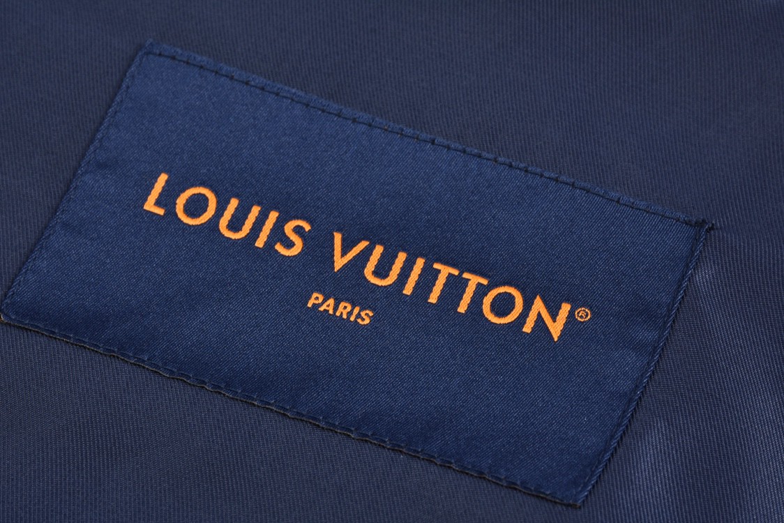 LOUIS VUITTON 路易威登 字母绣花棒球服外套 夹克 长袖 秋冬款 海军蓝 1AFQBK
