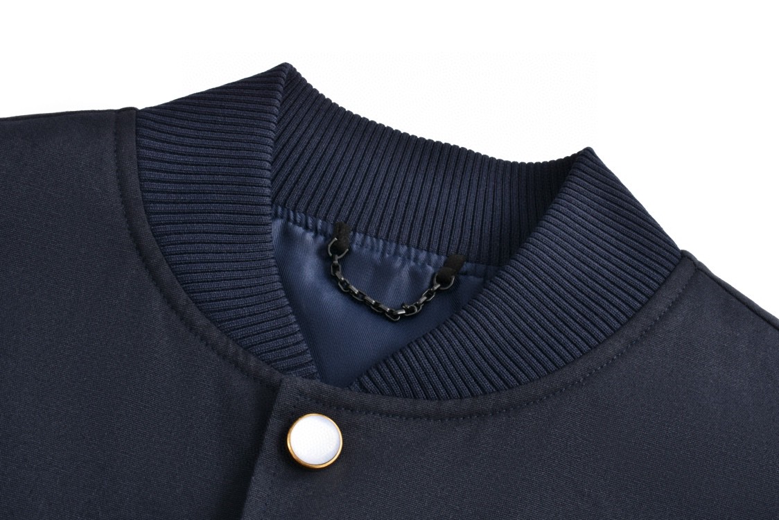 LOUIS VUITTON 路易威登 字母绣花棒球服外套 夹克 长袖 秋冬款 海军蓝 1AFQBK