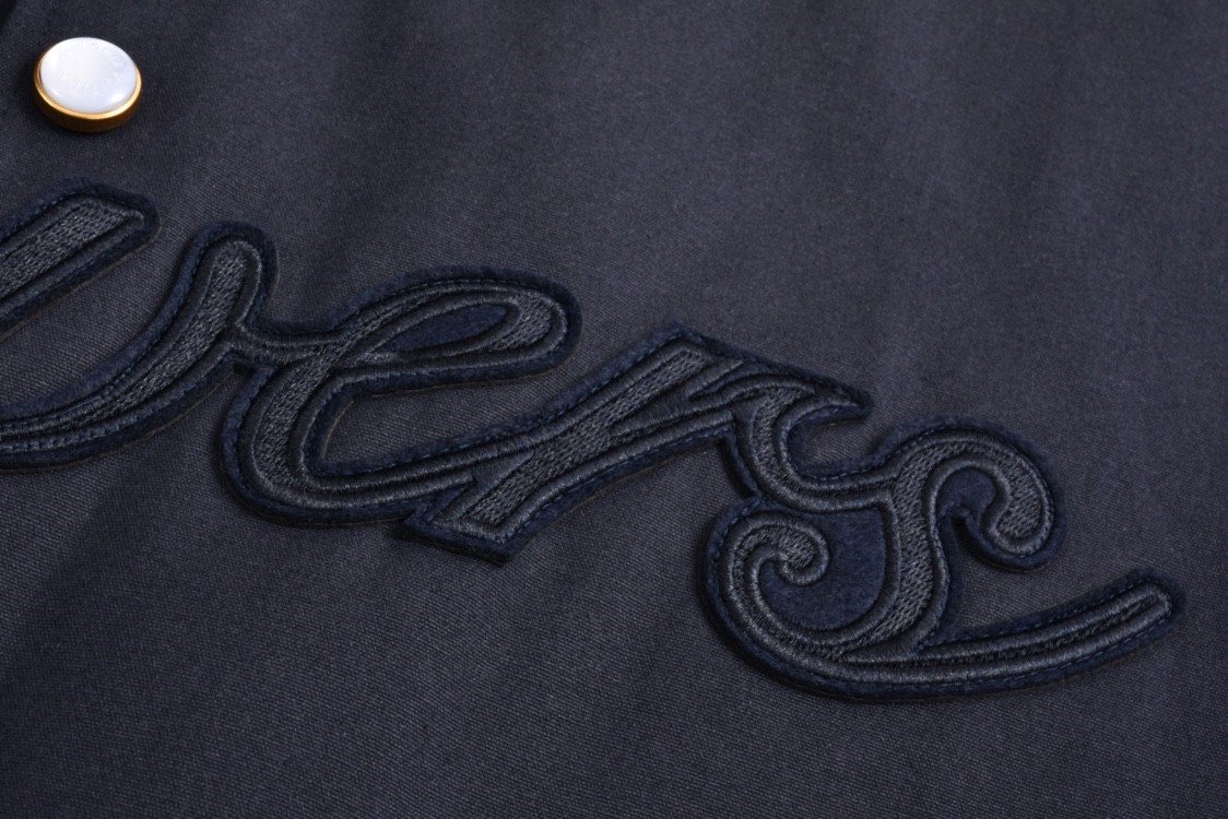 LOUIS VUITTON 路易威登 字母绣花棒球服外套 夹克 长袖 秋冬款 海军蓝 1AFQBK