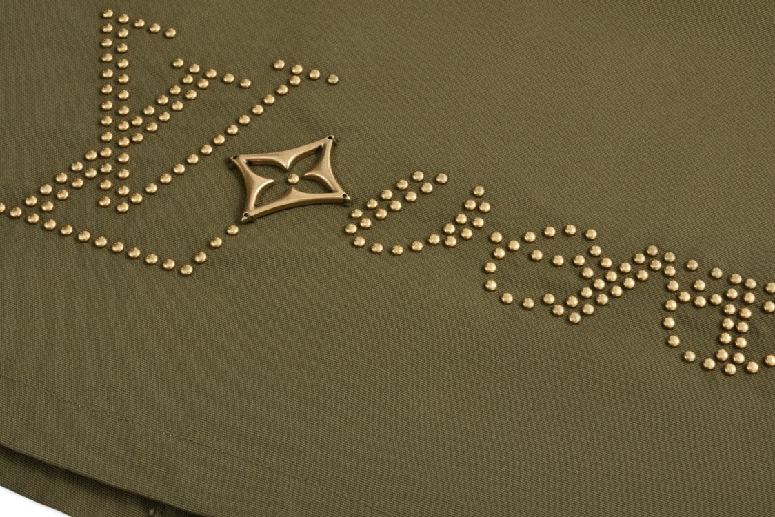 LOUIS VUITTON 路易威登 菲董系列 铆钉多口袋工装外套 夹克 长袖 秋冬款 棕绿色 1AFQBK