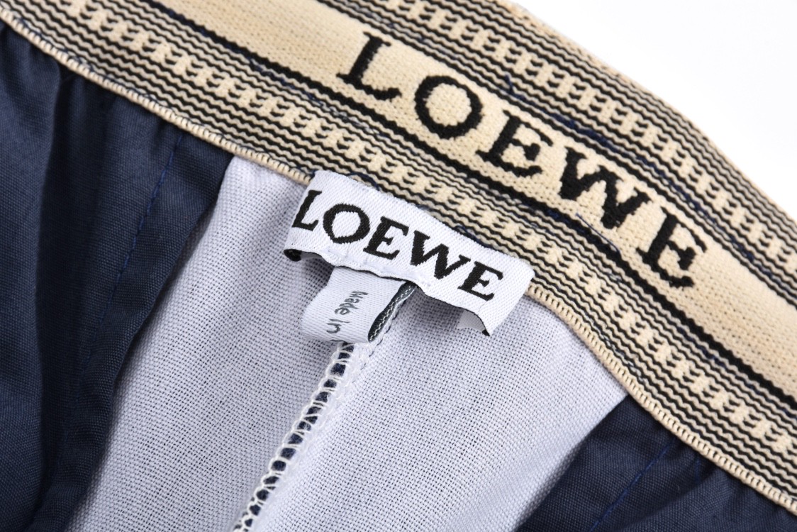 Loewe 罗意威 字母Logo刺绣口袋休闲裤 工装裤 长裤 蓝色