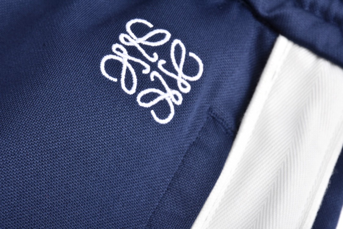 Loewe 罗意威 字母Logo刺绣口袋休闲裤 工装裤 长裤 蓝色