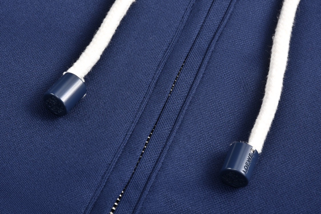 Loewe 罗意威 字母Logo刺绣拉链连帽卫衣 长袖 秋冬 蓝色 S359Y25X35-5510