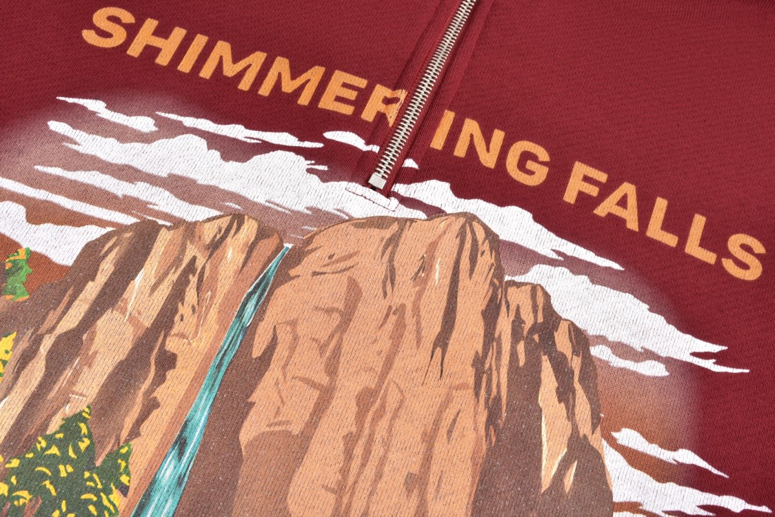 Loewe 罗意威 字母Logo风景图案拉链立领卫衣 长袖 秋冬 红色 H526Y24X47-7110