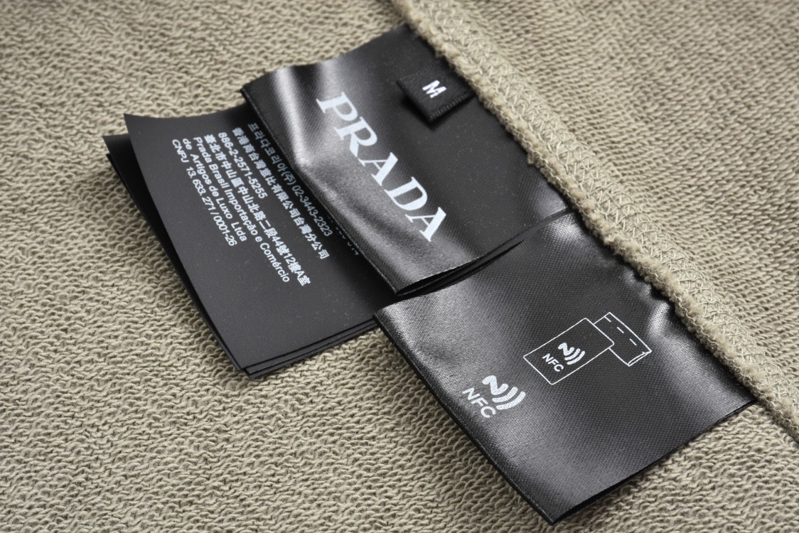 PRADA 普拉达 贴布字母logo刺绣连帽卫衣 长袖 灰色 