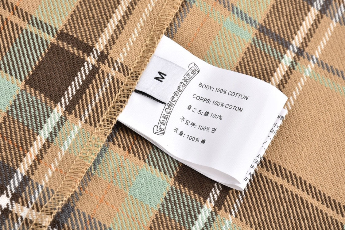 Chrome Hearts 克罗心 法兰绒宝剑印花格子衬衫 长袖 外套 黄色